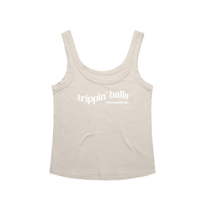 Women's Trippin’ Balls Singlet - White